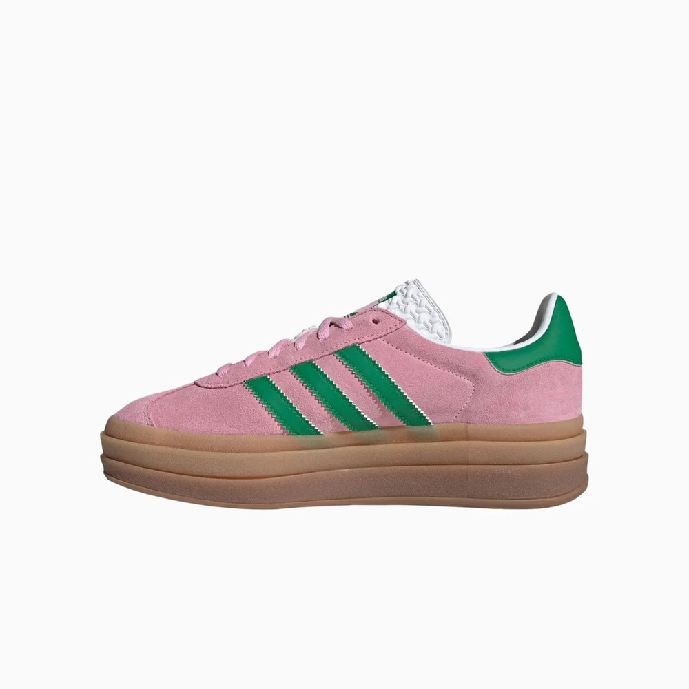 adidas Gazelle Bold Sneakers in Pink Suede with Green Stripes - Size 6 - Picture 14 of 15